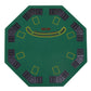 Soozier Folding Poker Table, 47" Octagon Blackjack Poker Game Table for 8 Players with Cup Holders, Green