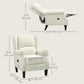 HOMCOM Push Back Recliner Chair, Vibration Massage Recliner for Living Room with Extendable Footrest, Remote, Pocket, Cream