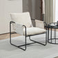 HOMCOM Modern Accent Chair, Upholstered Armchair with Side Pockets and Steel Frame, Comfy Reading Chair for Bedroom, Grey