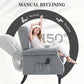HOMCOM Massage Recliner Chair for Living Room, Push Back Recliner Sofa, Suede Wingback Reclining Chair with Extendable Footrest, Wood Legs, Remote Control, Side Pockets, Black