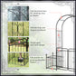 Outsunny 7.2FT Metal Garden Arbor Arch with Double Doors, 2 Side Planter Baskets, Climbing Vine Frame, Black