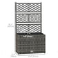 Outsunny 22L Raised Garden Box with Trellis, PE Rattan Free Standing Flower Raised Garden Bed with Two Plant Boxes, Garden Planter Box for Climbing Plants, Mixed Grey
