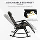 Outsunny 2 in 1 Adjustable Zero Gravity Reclining Lounge Chair Garden Recliner and Rocker Foldable Sun Lounger Napping Seat w/ Headrest & Tray Grey