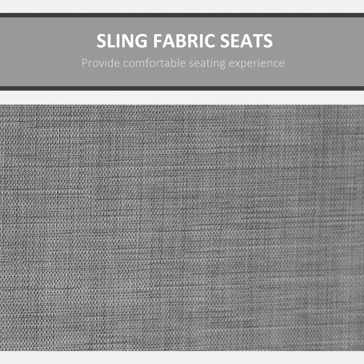 Outsunny 3 Person Porch Swing Outdoor Swing Chair with High Back Design, Side Pouches and Adjustable Canopy, Dark Grey