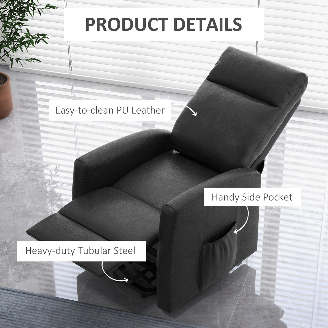 HOMCOM Power Lift Recliner Chair with Remote Control Side Pocket for Living Room Home Office Study Black