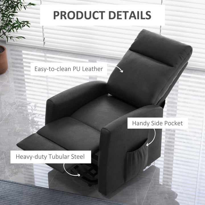 HOMCOM Power Lift Recliner Chair with Remote Control Side Pocket for Living Room Home Office Study Black