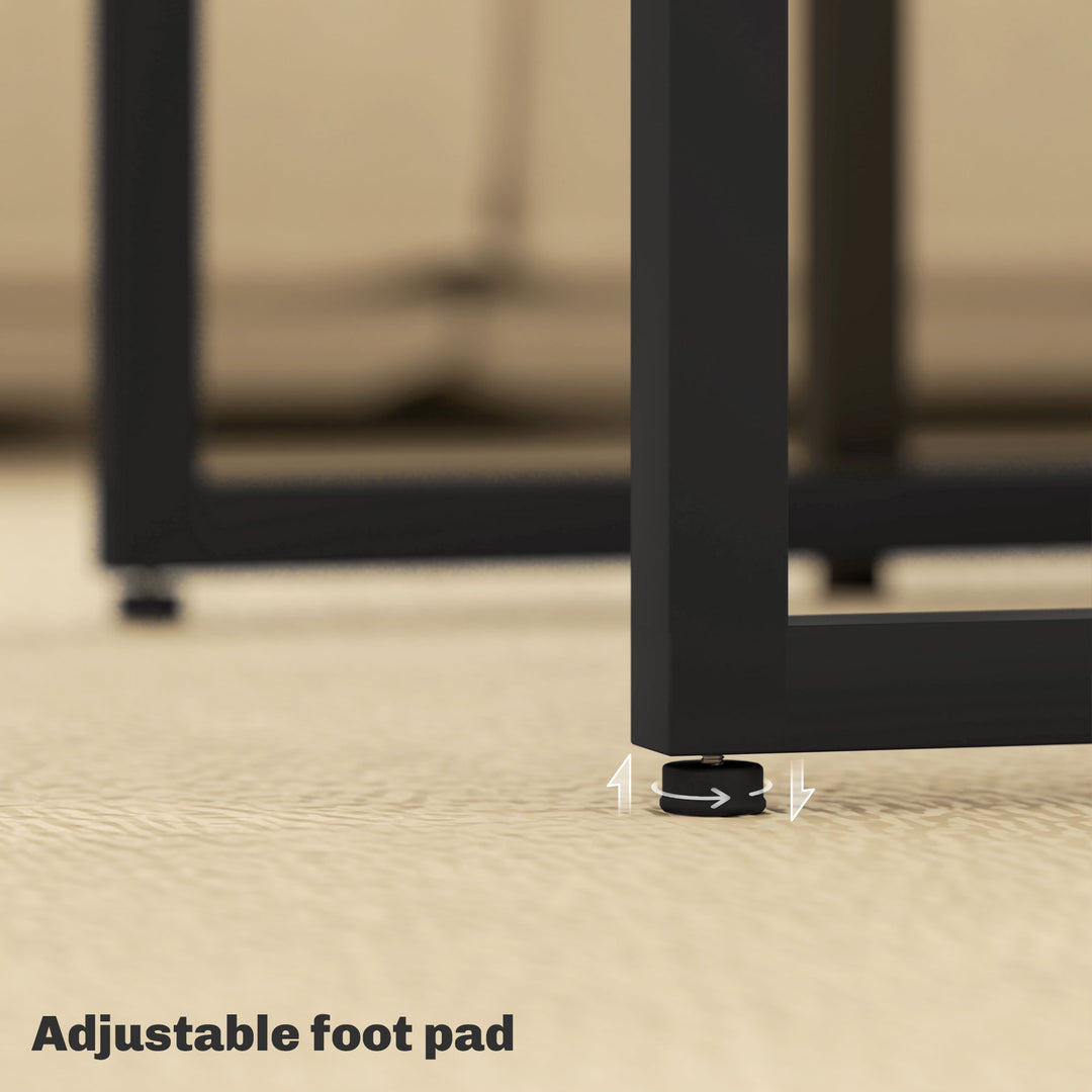 HOMCOM Nesting Coffee Table Set of 3, Modern End Tables with Black Metal Frame for Living Room Home Furniture, Natural