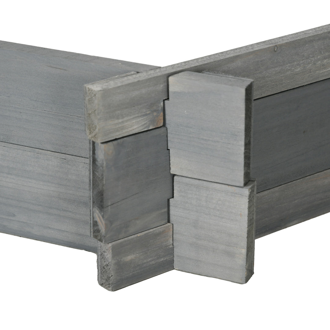 Outsunny 39" x 36" Screwless Hexagon Planter Box, Raised Garden Bed, Herb Garden for Vegetables, Flowers, Grey