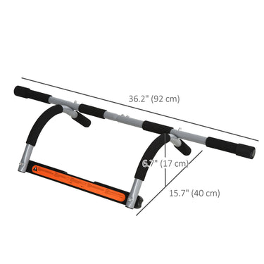 Soozier Pull-Up Bar for Doorway, Home Fitness Door Horizontal Chin up Bar for Indoor Gym Upper Body Workout, Grey