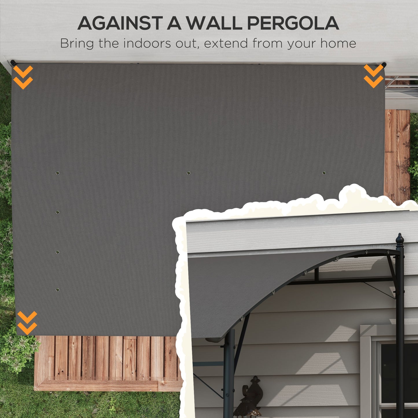 Outsunny 10' x 13' Outdoor Pergola with UV30+ Protection Canopy and Steel Frame for Porch, Patio, Deck, Backyard, Dark Grey