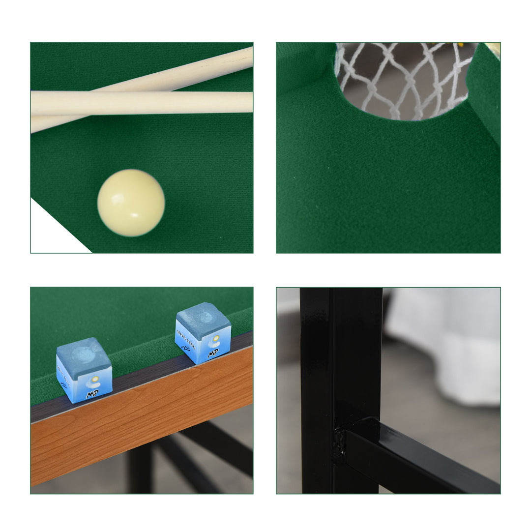 Soozier 54.3"L Mini Pool Table Portable Billiard Table Includes Cues, Ball, Chalk, Rack, Green