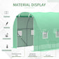 Outsunny Walk-in Tunnel Greenhouse, 13 x 6.4 x 6.5 ft Hoop House with Zipped Roll-Up Door and 8 Mesh Windows, Outdoor Greenhouse with Galvanised Steel Frame, Green
