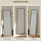 HOMCOM Floor Standing Mirror, Full Length Mirror, Free Standing, Leaning or Wall Mirror with Frame for Bedroom, Dark Wood Grain