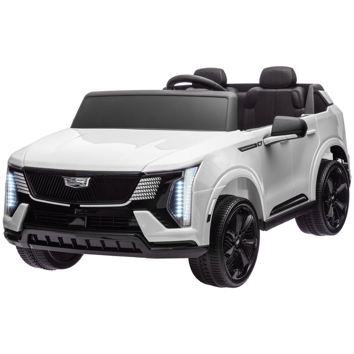 Qaba 2-Seater Ride on Truck, 12V Cadillac Escalade Licensed Kids Electric Car with Remote , Spring Suspension, White