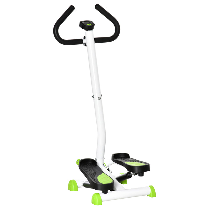 Soozier Twist Stepper Exercise Machine with Adjustable Resistance, LCD Screen - White & Green