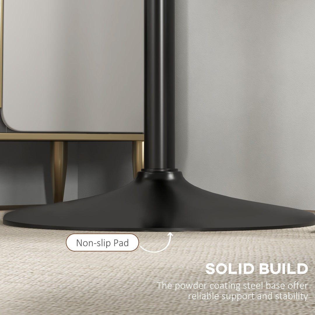 HOMCOM High Top Bar Table, Modern Round Dining Table with Painted Top and Steel Base, Bistro Table for 2 People, Black