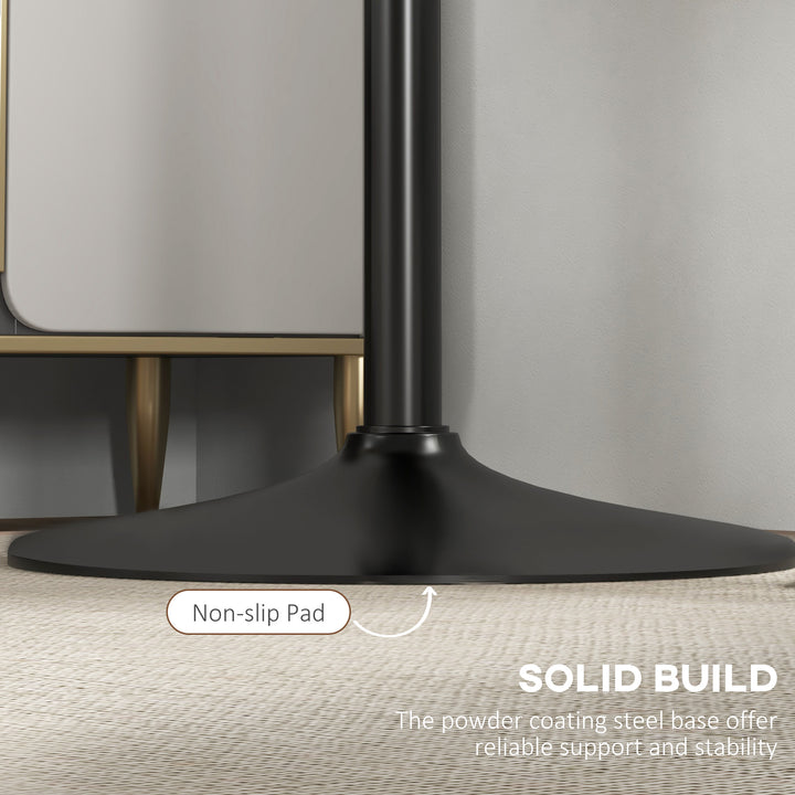 HOMCOM High Top Bar Table, Modern Round Dining Table with Painted Top and Steel Base, Bistro Table for 2 People, Black