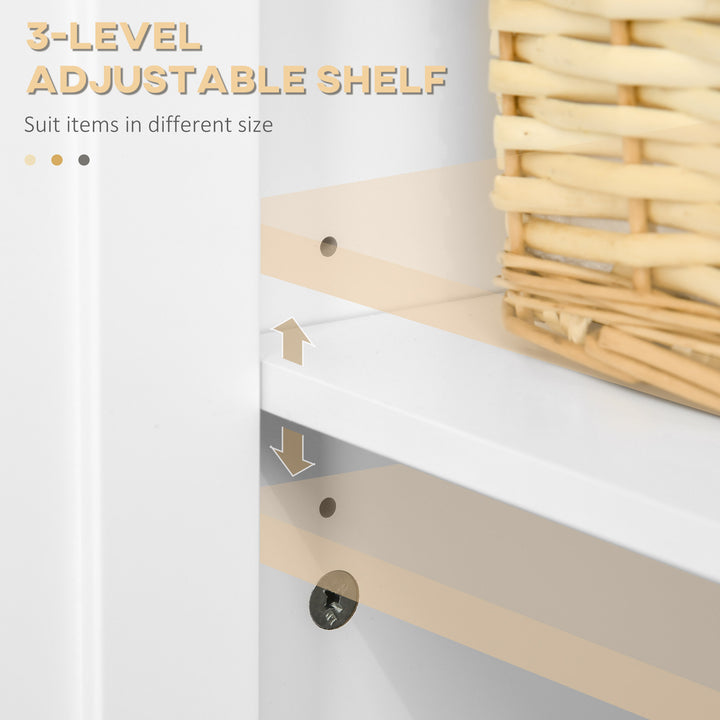 HOMCOM Sideboard Cabinet, Buffet Table with Drawer, Double Door Cupboard and Adjustable Shelf for Living Room, Entryway, White