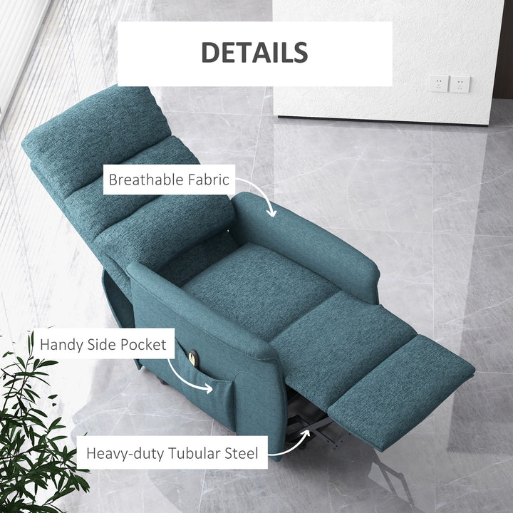 HOMCOM Lift Chair for Elderly, Power Chair Recliner with Remote Control, Side Pockets for Living Room, Dark Grey