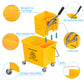 HOMCOM Compact Mop Bucket with Wringer, Mop Bucket on Wheels, 5 Gallon, Separate Dirty and Clean Water, Yellow