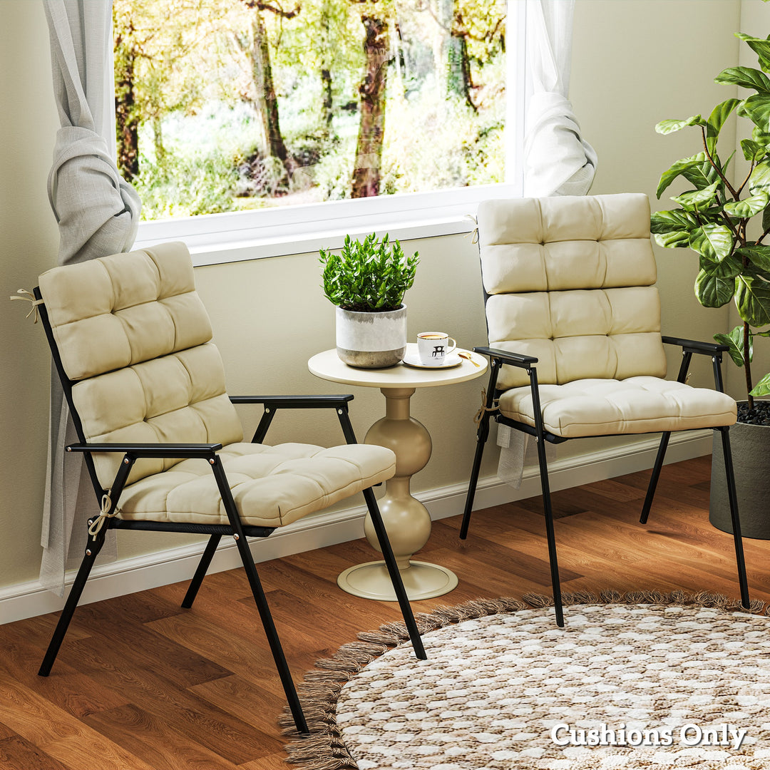 Outsunny 2-Piece Back Seat Cushion Replacement, Outdoor Patio Chair Cushions Set with Ties, Button Tufted, Navy Blue