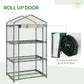 Outsunny 3 Tier Mini Greenhouse, Portable Outdoor Flower Stand with Shelf Clips, Indoor Greenhouse with Plastic Cover and Steel Frame, Transparent, 27" x 19" x 49"