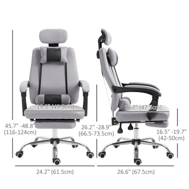 Vinsetto Ergonomic Executive High Back Office Chair with Footrest,Lumbar Support,Grey