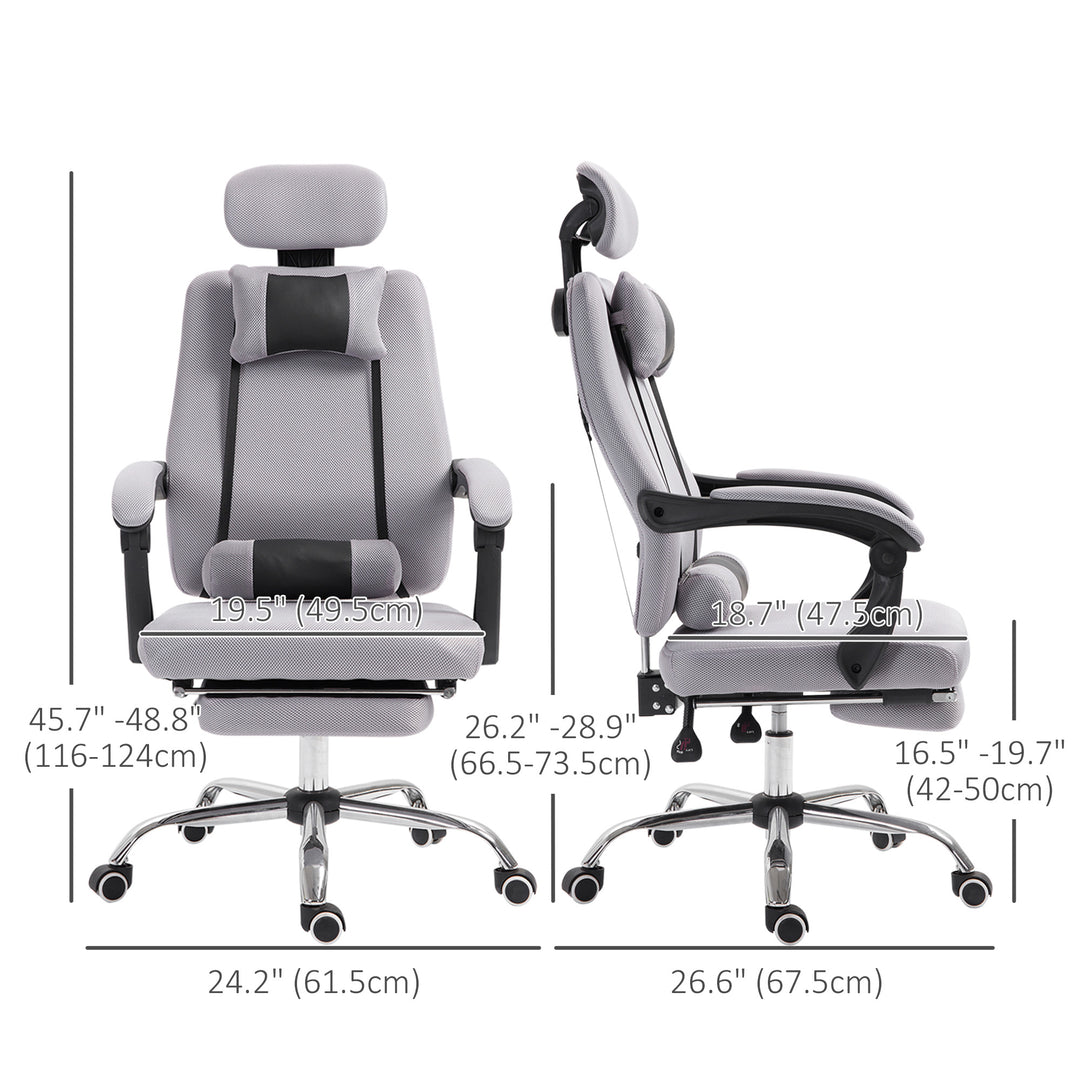 Vinsetto Ergonomic Executive High Back Office Chair with Footrest,Lumbar Support,Grey