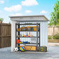 Outsunny 7' x 4' Outdoor Storage Shed, Metal Garden Tool Storage House Organizer with Lockable Sliding Doors and Vents for Backyard Patio Lawn, Charcoal Grey