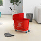 HOMCOM Compact Mop Bucket with Wringer, Mop Bucket on Wheels, 5 Gallon, Separate Dirty and Clean Water, Yellow