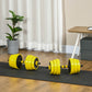 Soozier Dumbbell & Barbell Adjustable Set 66lbs Plate Bar Clamp Rod for Strength Training, Full Body Workout, Muscle Building Home Gym Sports Area Exercise Ergonomic