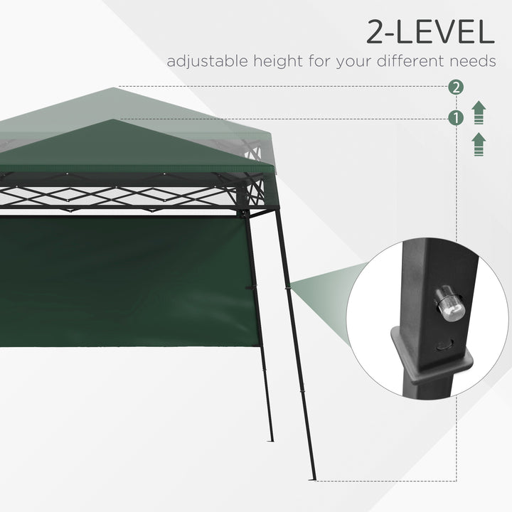Outsunny 7' x 7' Pop Up Canopy Gazebo Tent with Backpack & Adjustable Legs, Green