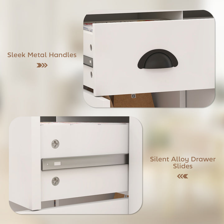 HOMCOM Sideboard Buffet Cabinet, 40" Kitchen Coffee Bar Cabinet with 3 Drawers and 2 Adjustable Shelves, White