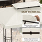 Outsunny 13' x 10' Gazebo Replacement Canopy, 2 Tier Top Roof Garden Pavilion UV Cover, Brown (TOP ONLY)