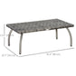 Outsunny 18" Rattan Coffee Table Outdoor Side Table Patio Wicker Furniture, Small Square with All-Weather PE for Garden, Balcony, Backyard, Poolside, Grey