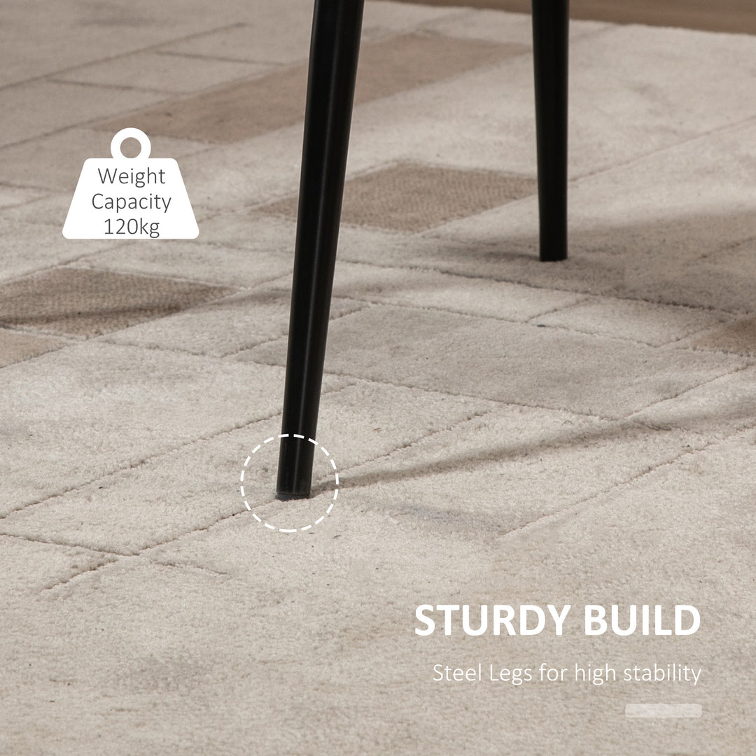 HOMCOM Upholstered Dining Chair Lounge Chair Soft Set of 2 Velvet-Touch Kitchen Reception Living Room Chair with Metal Legs, Grey