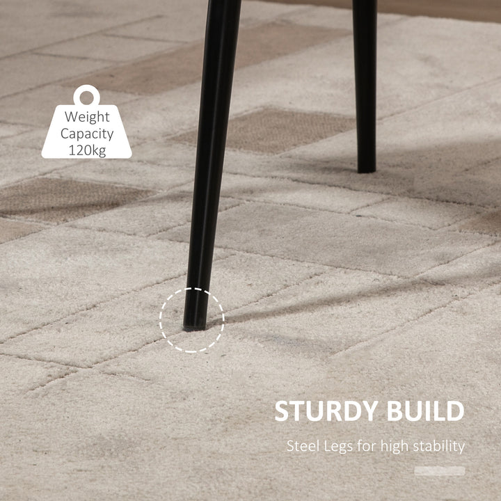 HOMCOM Upholstered Dining Chair Lounge Chair Soft Set of 2 Velvet-Touch Kitchen Reception Living Room Chair with Metal Legs, Grey