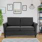 HOMCOM 2-Seat Sofa Two-Seater Couch with Armrests and Wood Legs for Living Room, Bedroom, Dark Grey