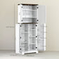 HOMCOM 64" Tall Kitchen Pantry Cabinet with Spice Racks and Adjustable Shelves, White