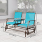 Outsunny Patio Glider Rocking Chair 2 Person Outdoor Loveseat Rocker Garden Furniture Bench, Grey