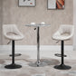 HOMCOM Bar Stools Set of 2, Swivel Counter Height Barstools with Adjustable Height, Linen Upholstered Bar Chairs with Round Metal Base and Footrest, Blue