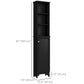 HOMCOM Tall Bathroom Storage Cabinet, Freestanding Linen Tower with 3-Tier Open Adjustable Shelf, White