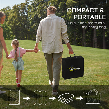 Outsunny Reversible Outdoor RV Rug, Patio Floor Mat, 6' x 9' Plastic Rug for Backyard, Deck, Beach, Camping, Grey and White