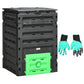 Outsunny Compost Bin, Garden Composter with 80 Vents and 2 Sliding Doors, 120 Gallon (450L), Black