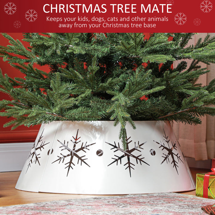 HOMCOM 26" Christmas Tree Base Cover, Christmas Tree Collar with Hollow Snowflake Pattern for Holiday, Party, Silver