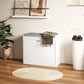 HOMCOM Shoe Storage with Seat, Upholstered Hallway Bench, Shoe Bench with Flip Drawer and Vent for 5 Pairs of Shoes