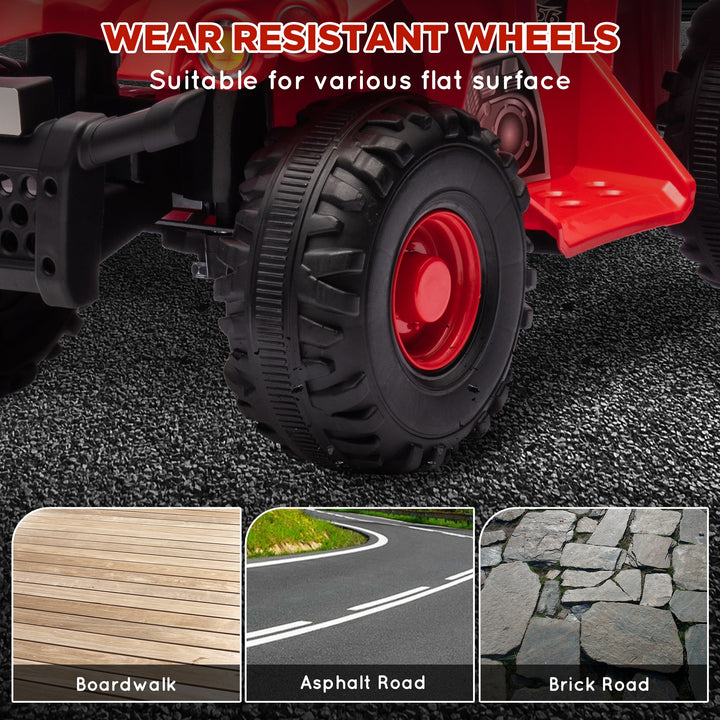 Qaba 6V Kids ATV Quad w/ Music, Forward, for 2-6 Years, Red