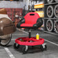 HOMCOM Rolling Garage Stool, 300 LBS Capacity Mechanic Stool with 5" Wheels, Tool Tray Storage, Adjustable Height, Red