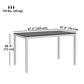 Outsunny Outdoor Dining Table for 4-6 with Easy Maintenance Slatted Top, Rust-Resistant Aluminium Frame, Black