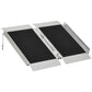 HOMCOM 4' Portable Wheelchair Ramp Aluminum Threshold Mobility Single-fold for Scooter with Carrying Handle